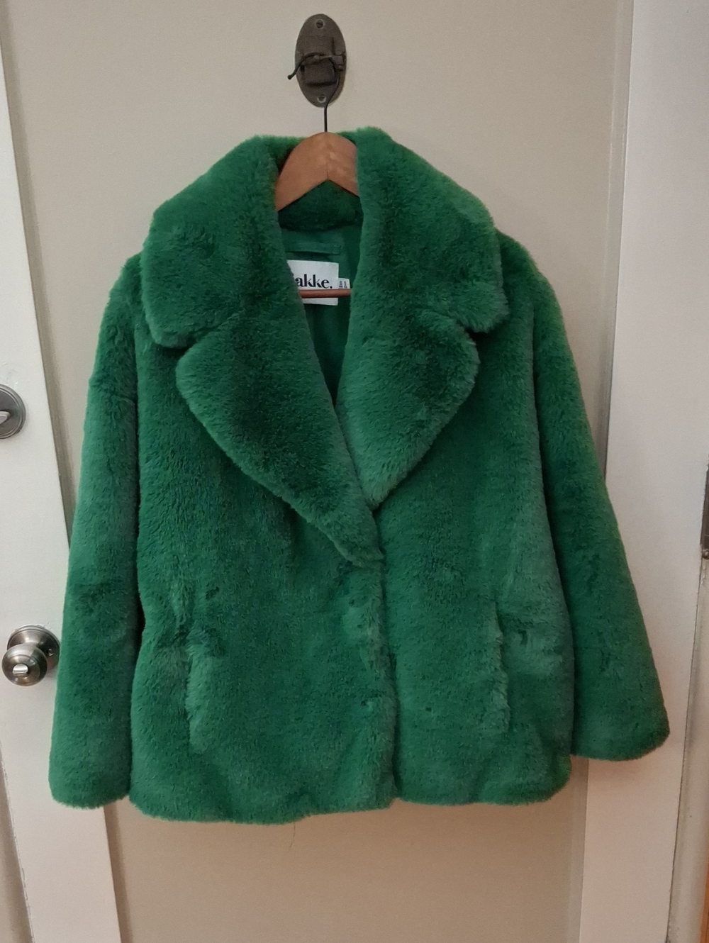 NWT Jakke Green Faux Fur Coat - Women Size 8_1
